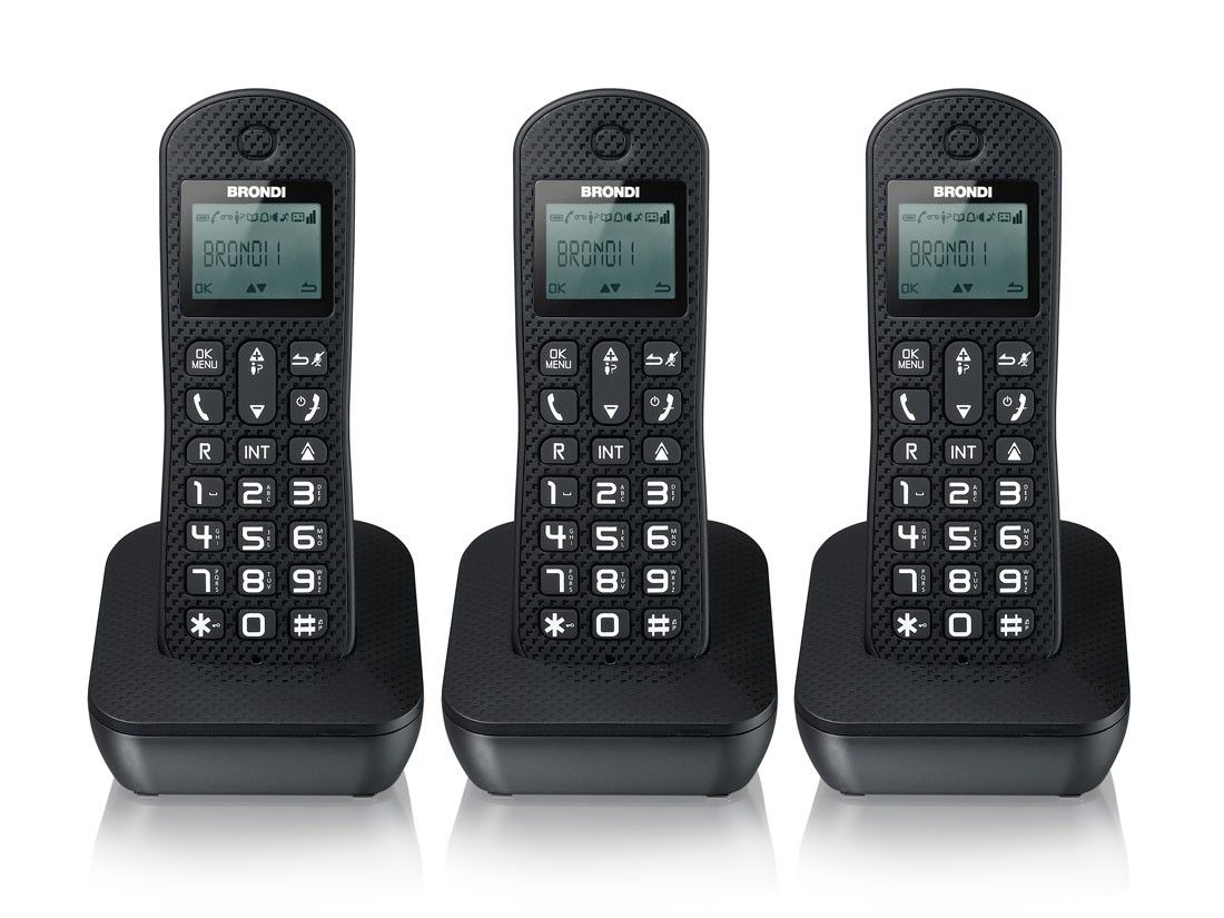 BRONDI TELEFONO CORDLESS ECO DECT MARIOT TRIO, CORDLESS - Distribuzione  materiali per telecomunicazioni