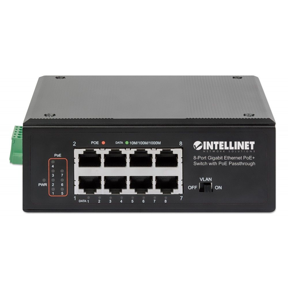 INTELLINET SWITCH ETHERNET GIGABIT 8 PORTE PoE+ CON PoE PASSANTE, SWITCH -  Distribuzione materiali per telecomunicazioni