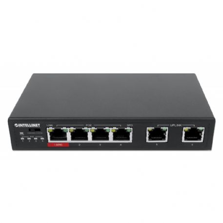 INTELLINET SWITCH FAST ETHERNET A 6 PORTE CON 4 PORTE PoE (1 x High-Power PoE)