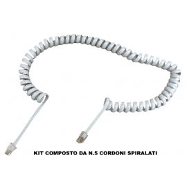 KIT COMPOSTO DA N.5 CORDONI SPIRALATI BIANCHI PER CORNETTA