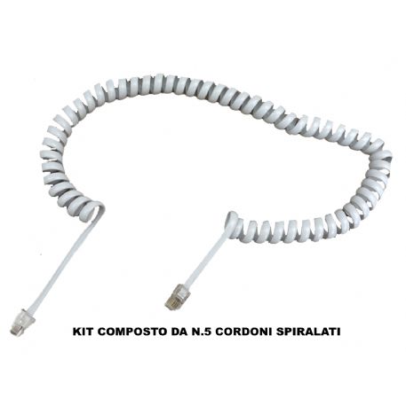 KIT COMPOSTO DA N.5 CORDONI SPIRALATI BIANCHI PER CORNETTA